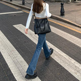 シンプルデニムフレアパンツ