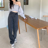 ハイウエストブラックデニム