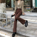 チョコレートハイウエストフレアデニム