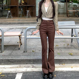 チョコレートハイウエストフレアデニム