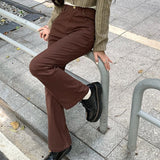 チョコレートハイウエストフレアデニム