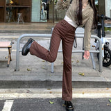 チョコレートハイウエストフレアデニム