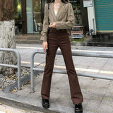 チョコレートハイウエストフレアデニム