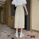 ハイスリットカラーデニムスカート