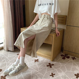 ハイスリットカラーデニムスカート