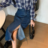 デザインスリットデニムスカート
