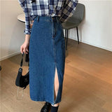 デザインスリットデニムスカート