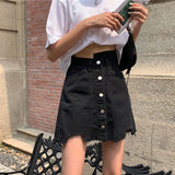 デザインブラックデニムスカート