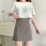 ギンガムチェックAラインスカート