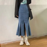 前後2way切り替えスリットデニムマーメイドスカート