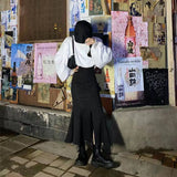 前後2way切り替えスリットデニムマーメイドスカート