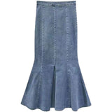 前後2way切り替えスリットデニムマーメイドスカート