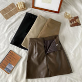 エコレザーAラインミニスカート