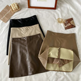 エコレザーAラインミニスカート