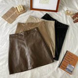 エコレザーAラインミニスカート