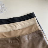 エコレザーAラインミニスカート