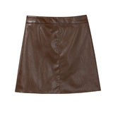 エコレザーAラインミニスカート