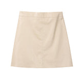 エコレザーAラインミニスカート