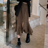 ブロックチェックスリットマーメイドスカート