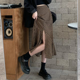 ブロックチェックスリットマーメイドスカート