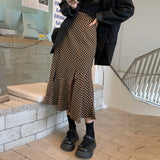 ブロックチェックスリットマーメイドスカート