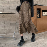 ブロックチェックスリットマーメイドスカート