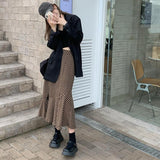 ブロックチェックスリットマーメイドスカート