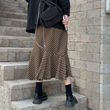 ブロックチェックスリットマーメイドスカート