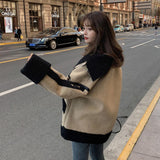 バイカラーボアジャケット