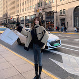 バイカラーボアジャケット