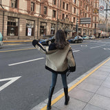 バイカラーボアジャケット