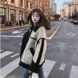 バイカラーボアジャケット