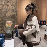 バイカラーボアジャケット