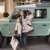 バイカラーボアジャケット