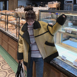 バイカラーボアジャケット