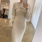 ボレロニットワンピース