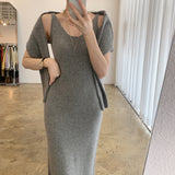 ボレロニットワンピース