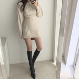 バックオープンニットワンピース