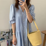 ピンタックシャツワンピース