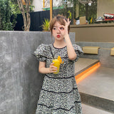 スモールフラワーパフスリワンピース