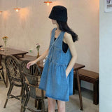 デニムギャザーAラインミニワンピ