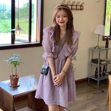 パープルフリルワンピース