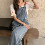 リボンウエストデニムオーバーオール