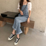 リボンウエストデニムオーバーオール