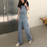 リボンウエストデニムオーバーオール