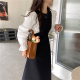 フリルパフスリーブロングワンピース