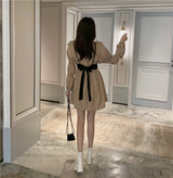 バックリボンビスチェ付きシャツワンピース