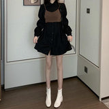 バックリボンビスチェ付きシャツワンピース