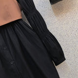 バックリボンビスチェ付きシャツワンピース