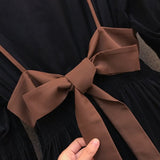 バックリボンビスチェ付きシャツワンピース